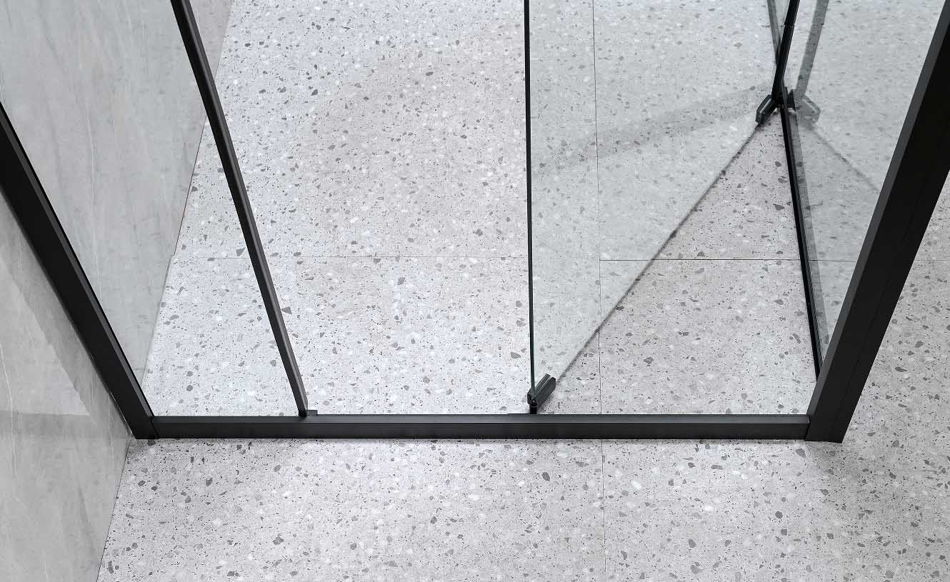 6/8mm Tempered Glass And Alum Frame Black Square Shower Enclosure Modern