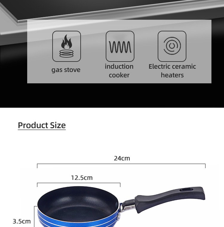 Factory Price Cookware 12/14/16 CM Multi-color Frypan Non Stick Mini Pans Eggs Cooking Pan Fry Pans With Bakelite Handle