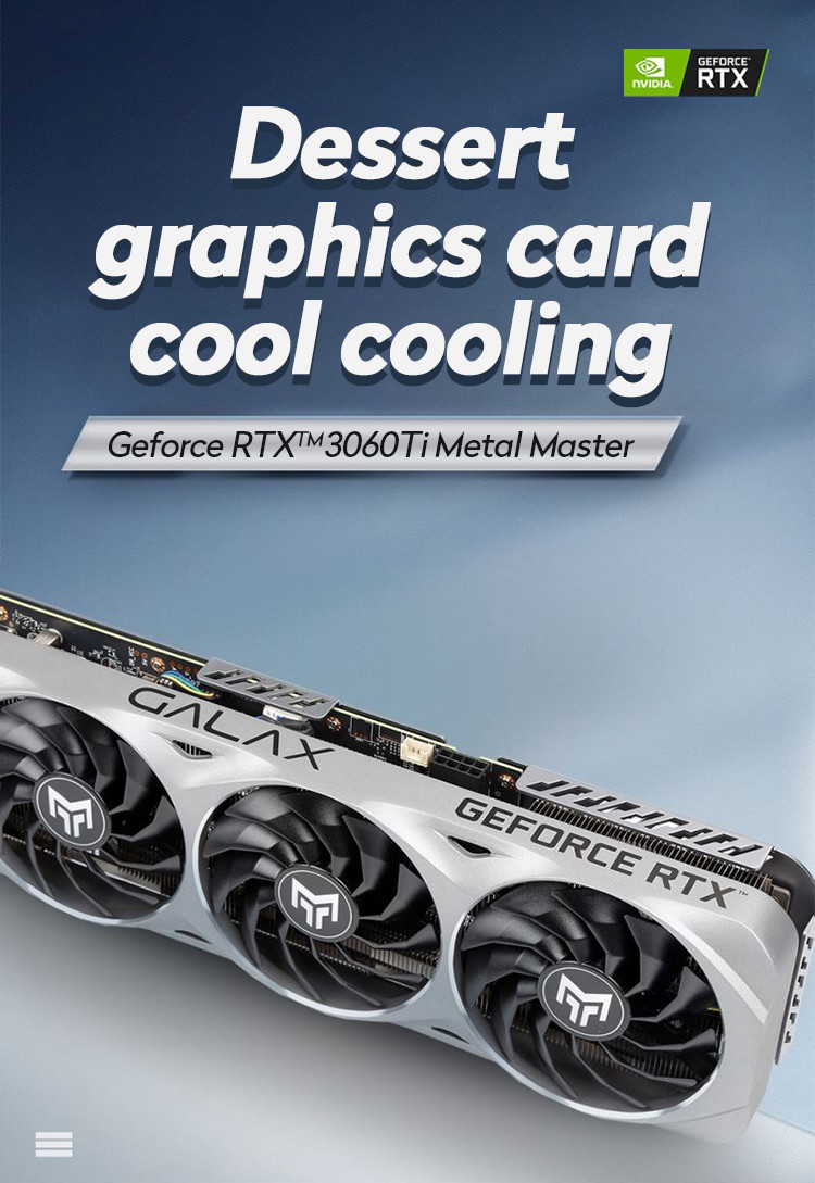 JIESHUO Gaming Graphics Card GALAXY Geforce RTX 3060 Ti Metal Master 8GB GDDR6 256Bit