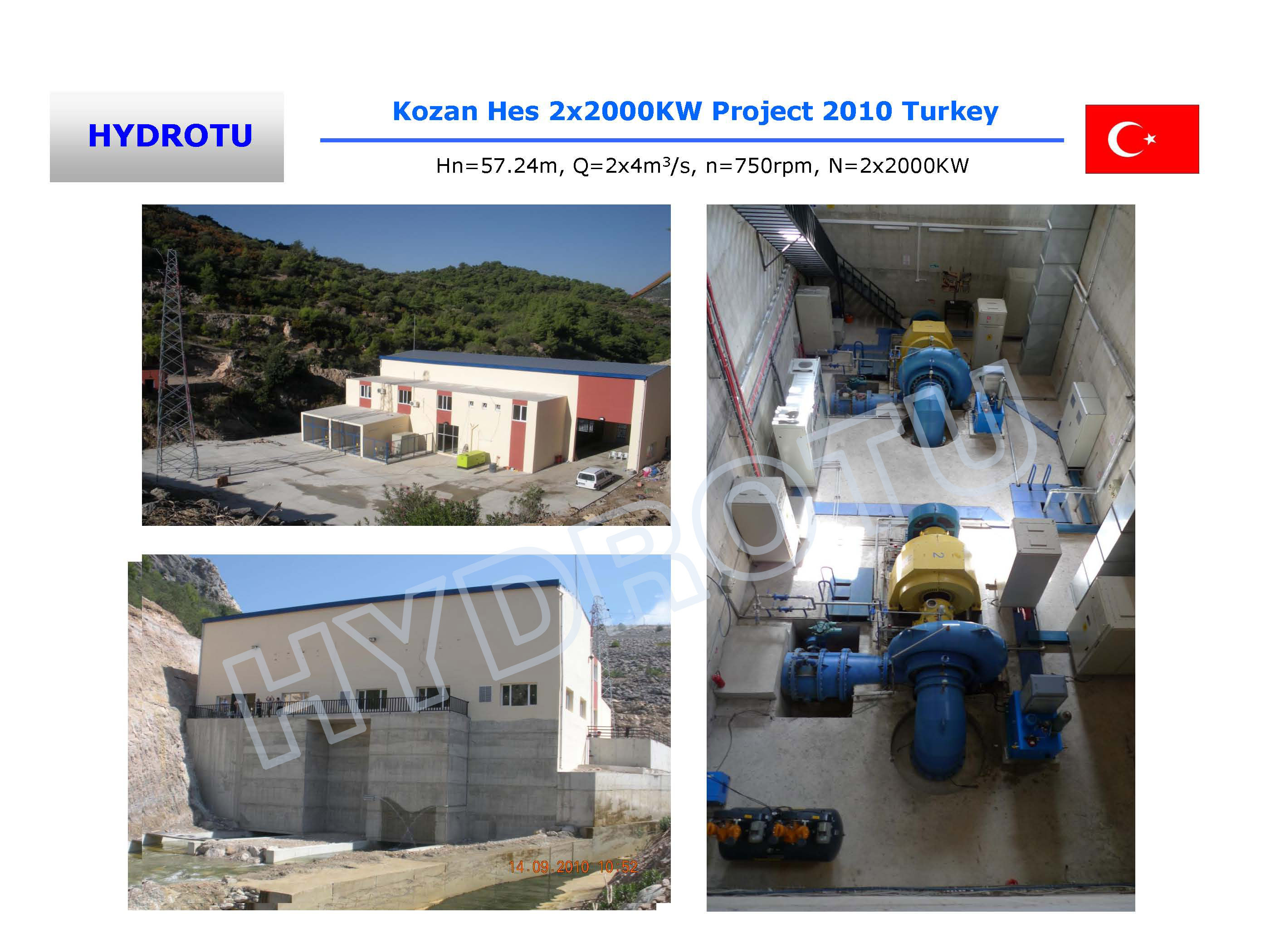 Horizontal Shaft Francis Hydro Turbine / Francis Water Turbine With Stainless Steel Runner