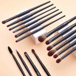 Jessup Precision 16pcs Eye Makeup Brush Set Black Paint Spraying