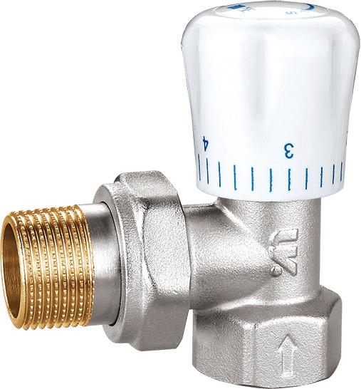 4501 Manually Tuned Brass TRV Valve Supply Angle Valve DN20 DN25 Nickel Plated