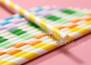 Quality Home Party Decorative Paper Drinking Straws 7.75 Inch Long Attractive Patterns wholesale