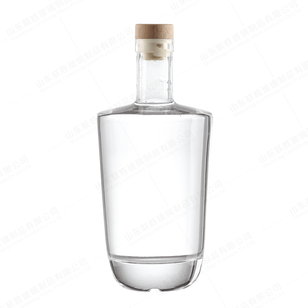 Glass Brandy Gin Rum Tequila Vodka Spirits Bottle With Lid 750ml Body Material Glass
