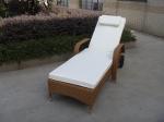 Comfortable All Weather Mobile Rattan Sun Lounger With Wheel