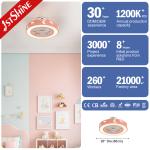 Children'S Theme Flush Mount LED Ceiling Fan , Pink Ceiling Fan With DC Motor