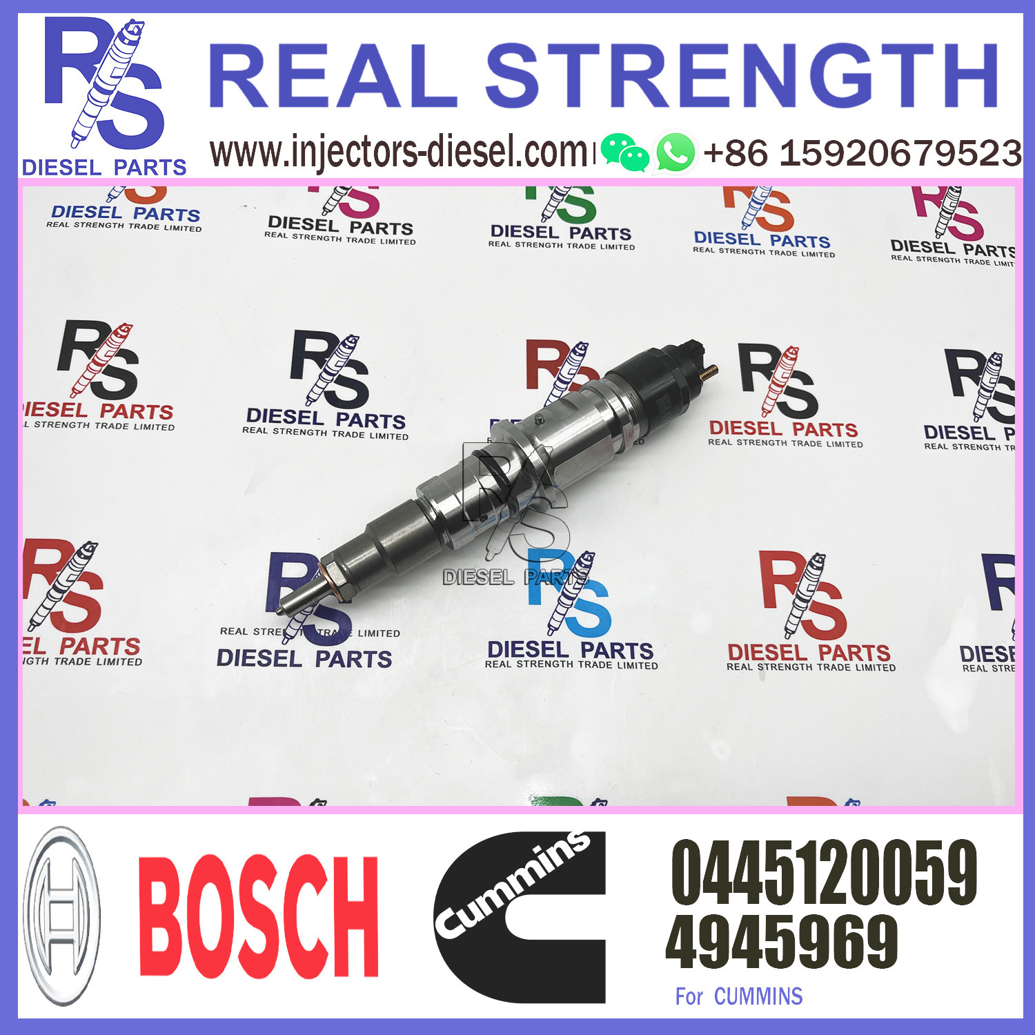 0445120059 Common Rail Injector For Cummins 4945969 3976372 5263262 OEM 0445120231