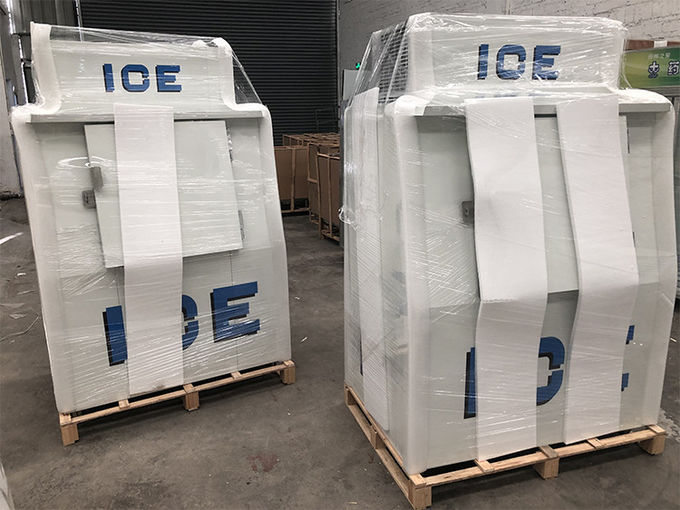 Cold Wall Outdoor Ice Merchandiser , 38 Cu. Ft. Painted Steel Ice Bag Freezer 7