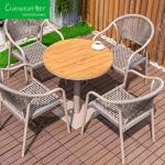 Modern Metal PE Rattan Outdoor Dining Set for Garden Patio and Aluminum