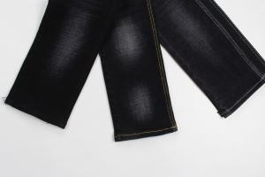 Quality 11.4 Oz Black And Black Backside Crosshatch Slub Denim Jeans Fabric wholesale