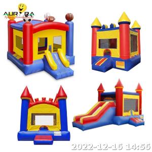 Quality Inflatable Bounce House With Slide Blue yellow jumping castle inflatable bouncer wholesale