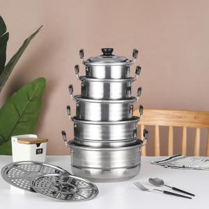 Quality American Style 5 Pcs Kitchen Cookware Set Stainless Steel Nonstick Cooking Pot Sets With Lid wholesale