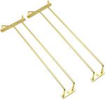 15.8-Inch Gold Single Rail Metal Wine Glass Rack Under Cabinet Stemware Holder