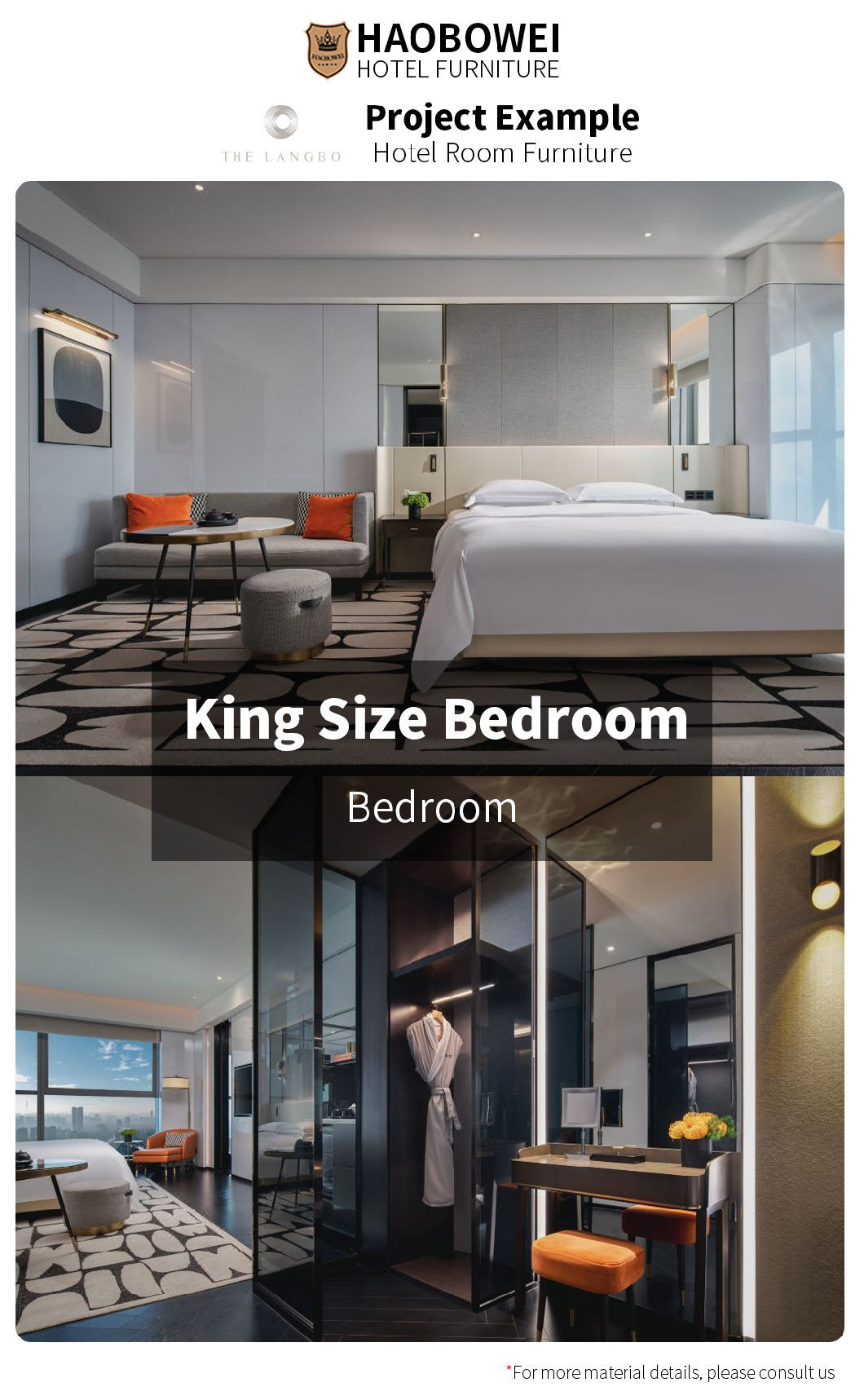 Wholesale Modern Hotel Furniture China Standard King Size 5 Star Bedroom Set