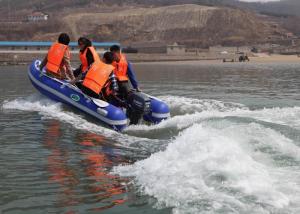 Quality Portable Fishing Boats 300cm PVC , Folding Rib Boat With Folded Fiberglass Hull wholesale