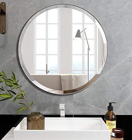 Silver AluminumDecorative Mirror Glass Bathroom Float Beveled Antique Mirror