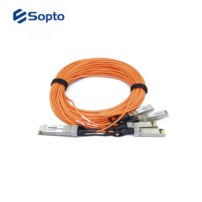 AOC 40G OM3 Fiber Optic Cable QSFP+ To 4 Duplex LC 3.0 Mm Diameter