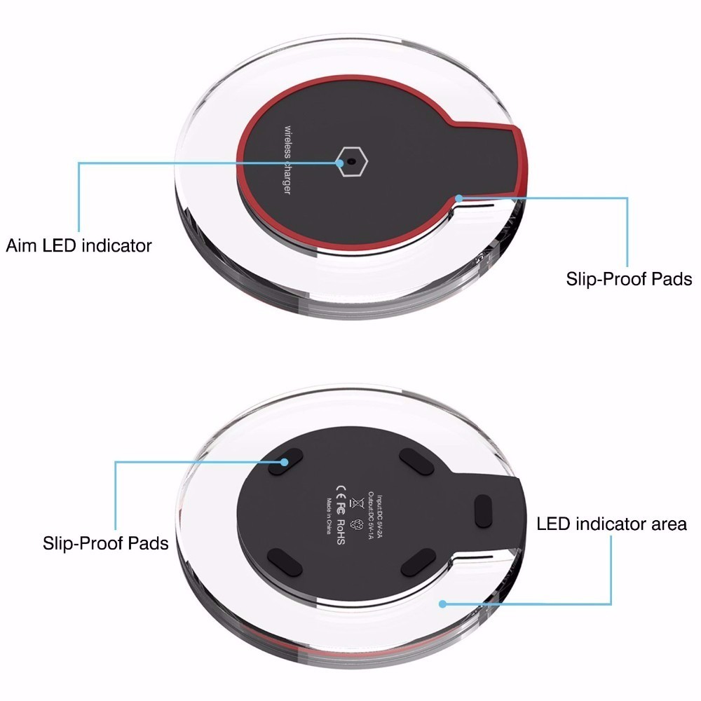 Round Crystal Fantasy Wireless Charging Pad Qi Wireless Charger for Samsung Galaxy