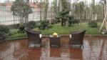 Outdoor Rattan Sofa Coffee Set , Hand-Woven Garden Sofa Chair Set
