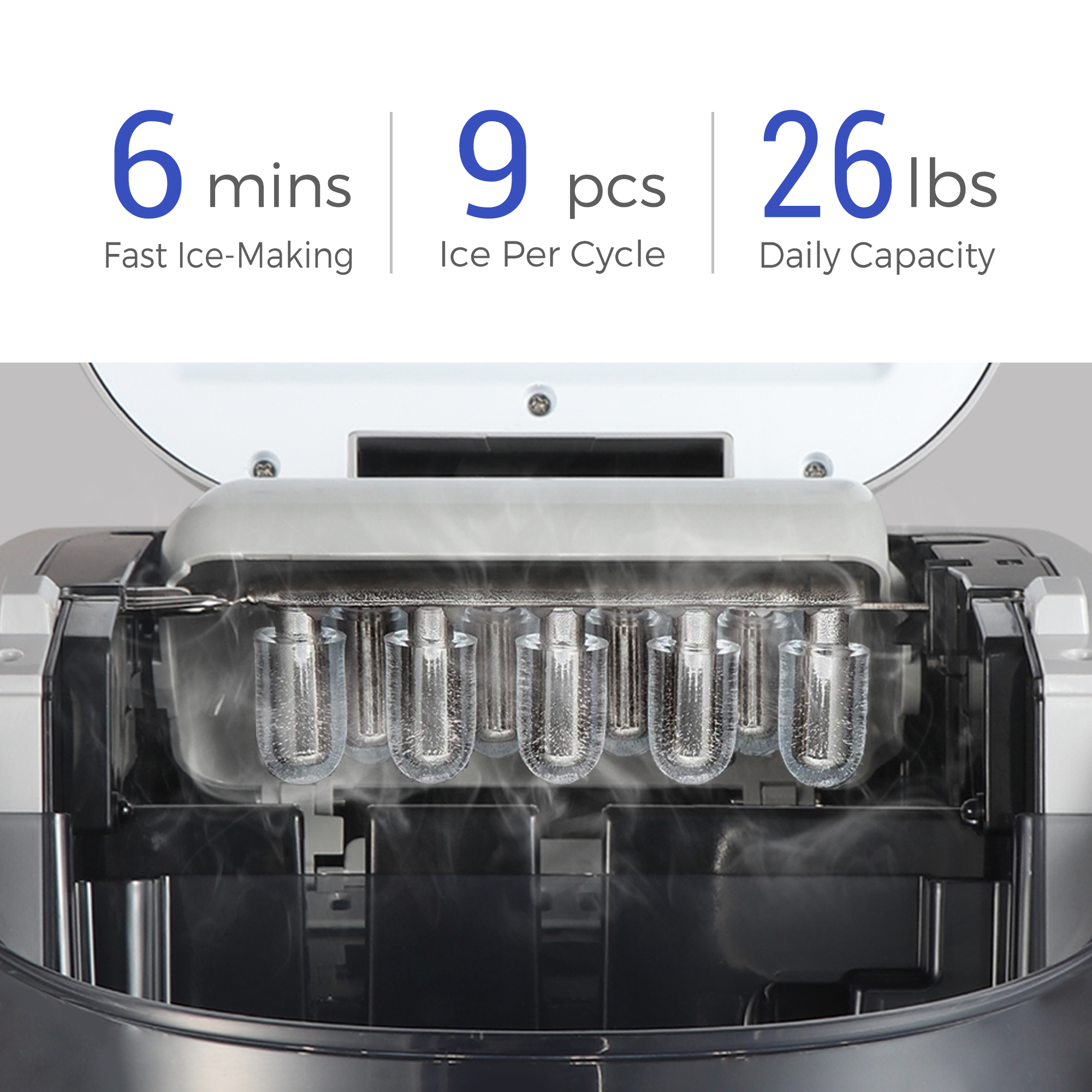15kg Bullet Ice Making Machine Mini Small Portable Nugget Ice Machine for Business Automatic Product size 242x358x328mm