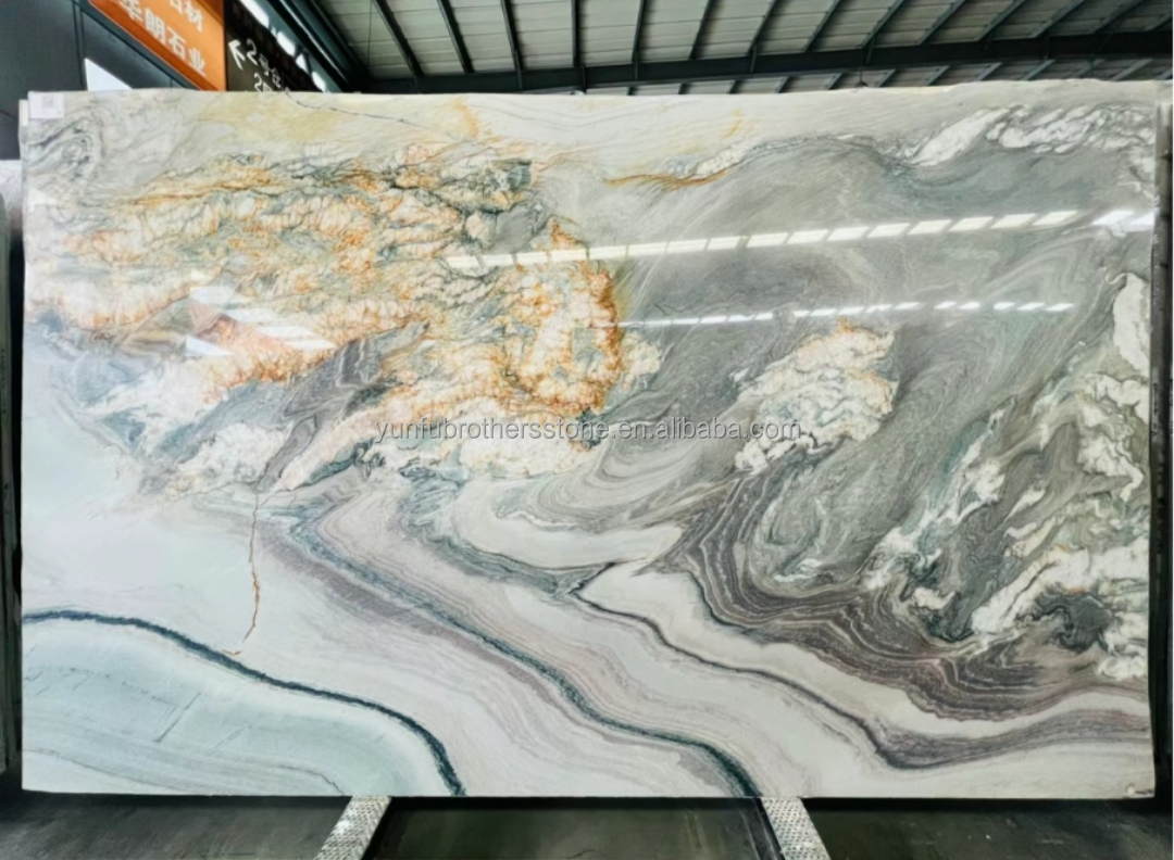 Polished Purple Marble Stone Big Slab Dining Table Top for Modern Bedroom Hall Design