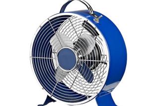 Quality Blue Decorative Retro Portable Fan 4 Pcs Iron Blades 60W 60Hz Full Copper Motor wholesale