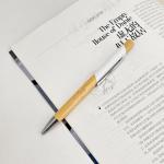 Environmental Multi Color Press Type Bamboo Ball Pen Printing Logo Click