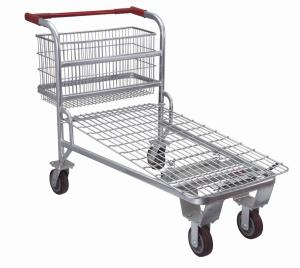 Quality Supermarket Shopping Trolley ,Retail Logistics Trolley With Zinc Plated Surface wholesale