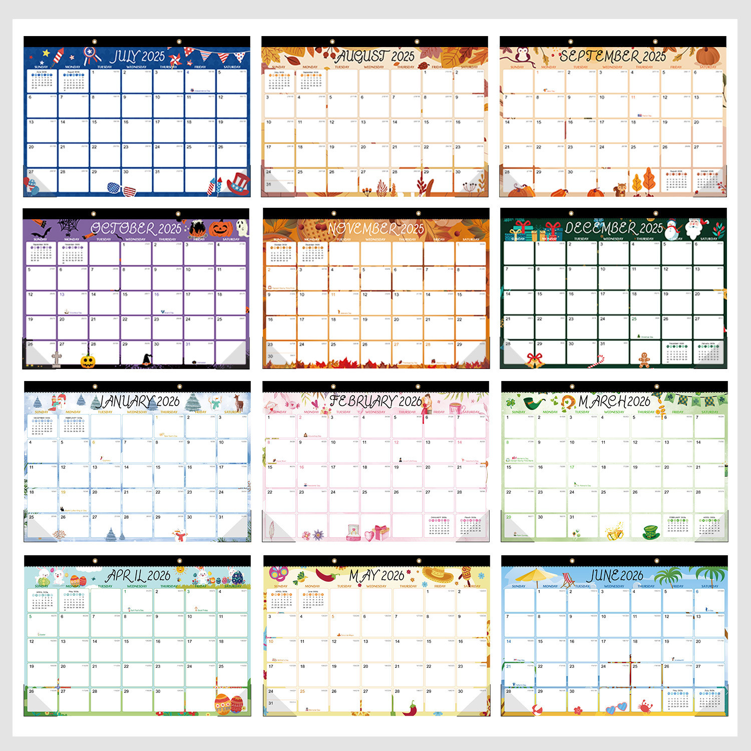 Custom Wall Calendar Spiral Bound End Month December