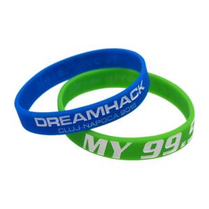 Quality Custom Ink - Filled Silicone Bracelets Sport Event Rubber Wristbands wholesale