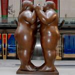 Bronze Fat Lady Statue metal Two Abstract Fernando Botero Sculpture