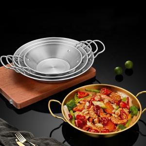 Quality Amazon Hot Selling Cooking Kitchen Cookware Induction Frying Pan Stainless Steel Paella Pans Seafood Frying Pan wholesale