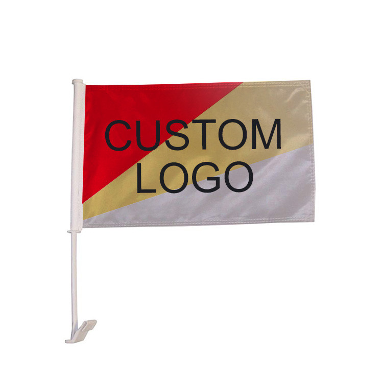 Single Sided Or Double Sided Custom Car Flags Screen Printed 100% Polyester