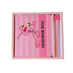 Quality Pink Cover Personalised Diary And Pen Set Customized Silk Screen Printing Logo For Girls wholesale