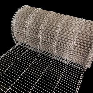 Food Industry 304 Stainless Steel Conveyor Belt Customizable Dimension