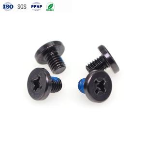 Quality M0.8 M1.0 Micro Screws Carbon Steel Black Nickel Cross Micro Fasteners Circuit Board Adhesive wholesale