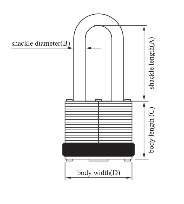 Anti-Rust Corrosion Safety Laminated LOTO Padlock for Lockout Tagout Metal steel sheets with metal shackle