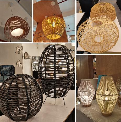 Handmade Wicker Rattan Pendant Chandelier 150 Degree Beam Angle Switch Control