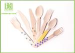 Healthy Birch Wooden Disposable Cutlery , Personalized Wooden Spoon Set For Home
