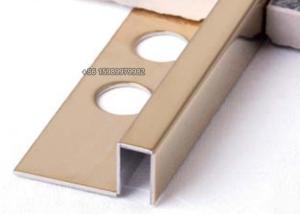 China Polished Gold Stainless Steel Square Edge Tile Trim Transition Strip SUS316 on sale