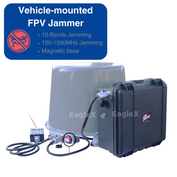 100MHz-1500MHz Vehicle-Mounted Car Use FPV Drone Jammer Countermeasure Equipment