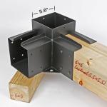 2.2kg Black Steel 3-Way Right Angle Bracket for Gazebo Tree House Log House