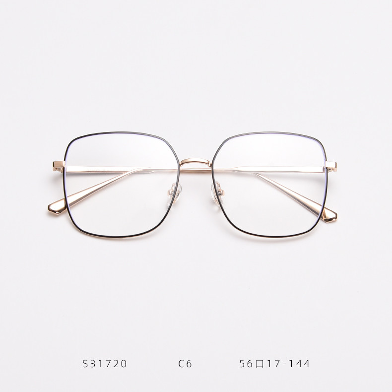 Oversized Full Frame Glasses Alloy Square Optical Spectacle Plain Lens 139MM