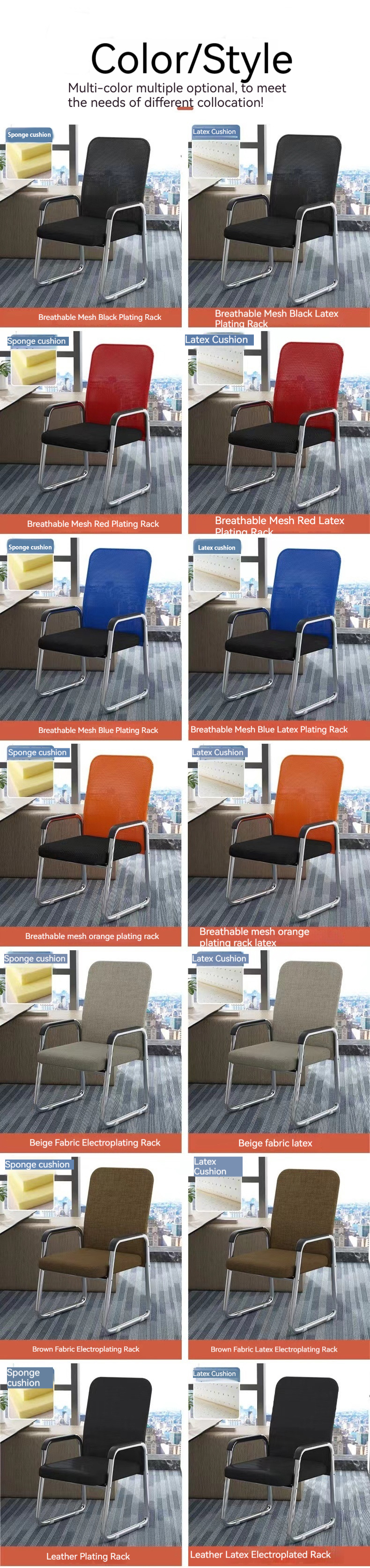 Stylish Office Computer Chair for Comfortable Sedentary Fixed Handrail Y Mail Packing