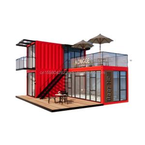 Quality Pingui Customized 20ft/40ft Galvanized Steel Square Tubes Shipping Container Coffee Portable Container Restaurant for Shop wholesale
