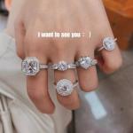 Moissanite Sterling Silver 925 Diamond Ring White Gold Leopard Ring