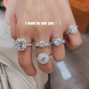 Quality 3.5G 925 Sterling Silver Wedding Rings With Diamonds Zircon wholesale