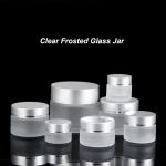 15g 30g 50g 100g Frosted Clear Glass Cream Jar with Gold Silver Screw Lid