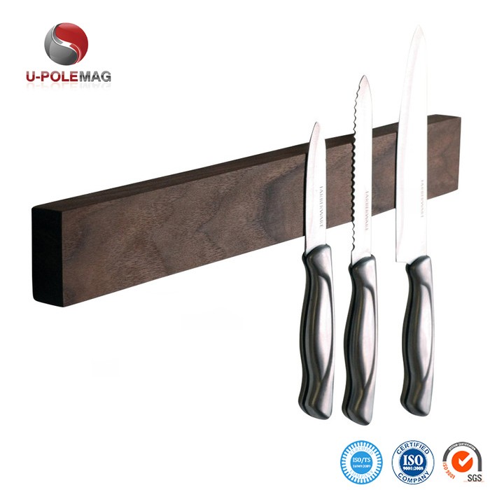 NdFeB Magnet Material 16-Inch Walnut Wooden Magnet Knife Holder Magnet Bar Kitchen