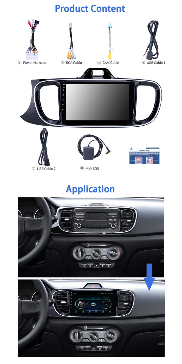 Touch Screen Kia Car Stereo OEM GPS Tracking Device For 2017 KIA PEGAS Left Hand